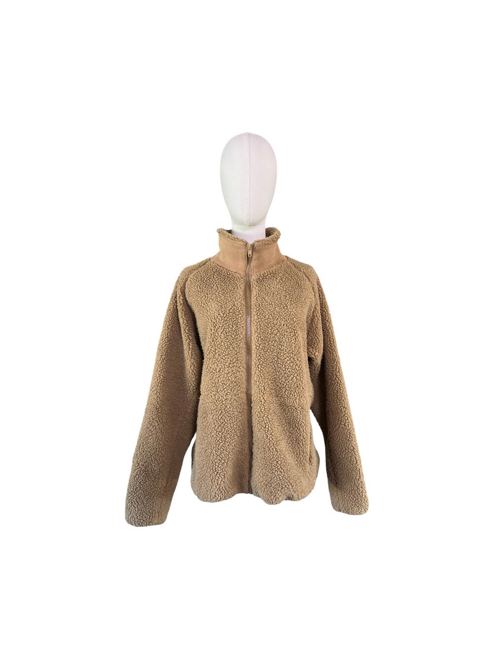 J. Galt California Sherpa Fleece Zip Jacket Tan Teddy Full Zip Women’s One Size